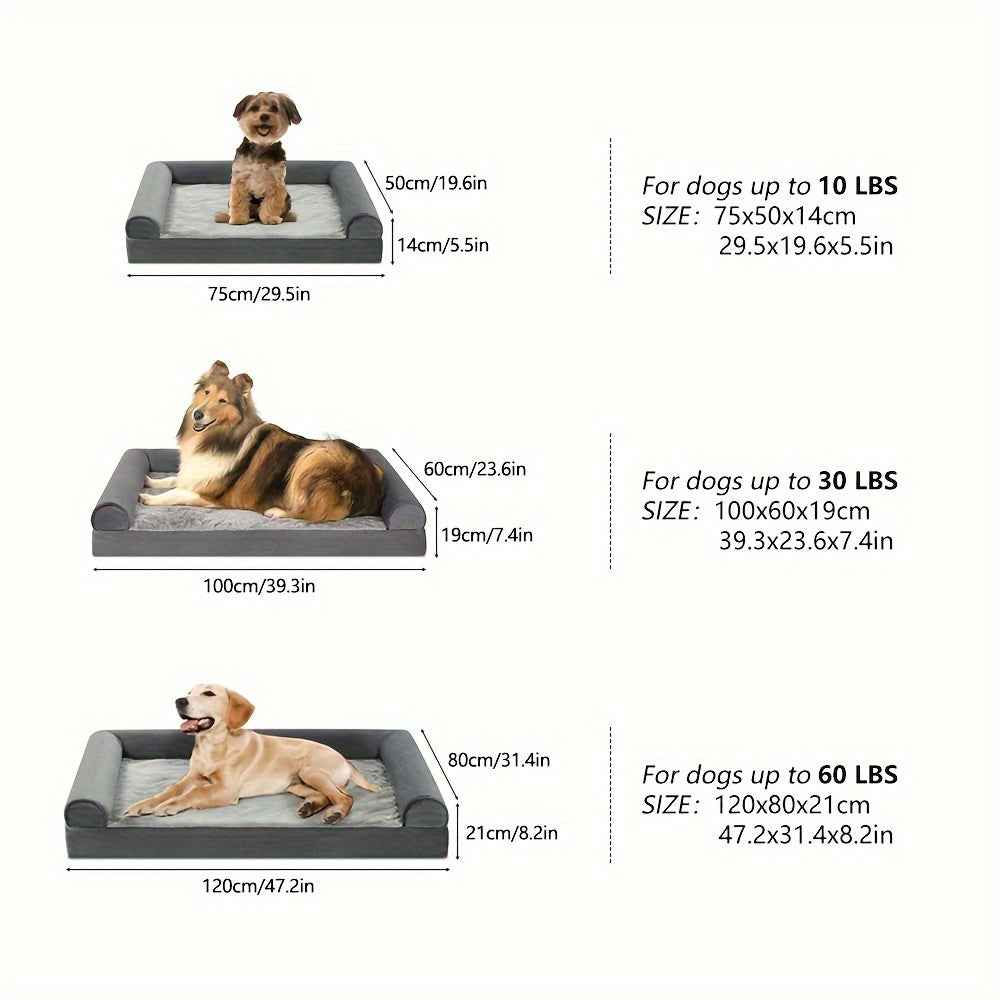 Orthopedic Dog Beds For Large Dogs, Non-Slip Bottom With Washable Removable Cover