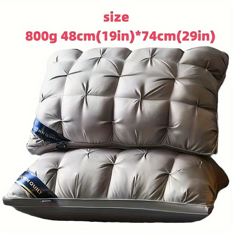 Luxury 19x29 Inches - Deep Sleep Neck Support, Non-Collapse High Pillow Core for All Seasons, Hypoallergenic Polyester Cover, Machine Washable