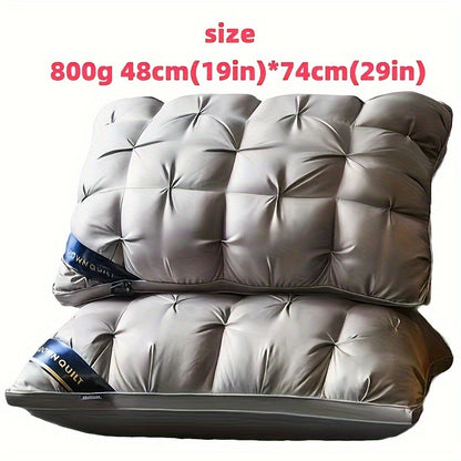 Luxury 19x29 Inches - Deep Sleep Neck Support, Non-Collapse High Pillow Core for All Seasons, Hypoallergenic Polyester Cover, Machine Washable