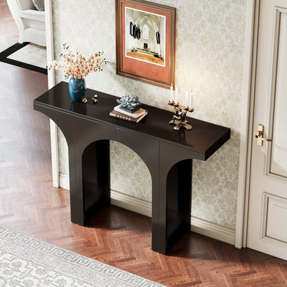 Console Table- 47-Inch Narrow Hallway Table- Black