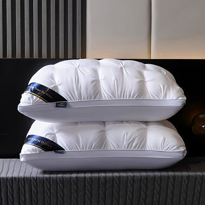 Luxury 19x29 Inches - Deep Sleep Neck Support, Non-Collapse High Pillow Core for All Seasons, Hypoallergenic Polyester Cover, Machine Washable